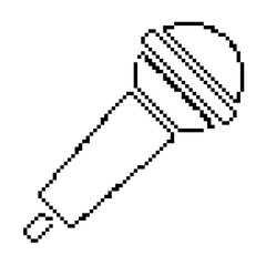 microphone pixel icon, 8-bit. Isolated vector illustration.