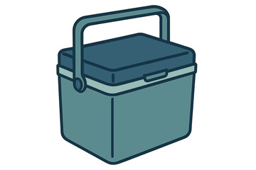 Portable insulated cooler box with handle for outdoor activities and picnics