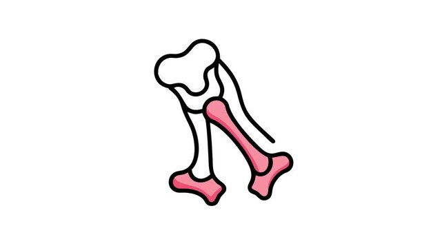 Broken bones in a playful flat design style vector