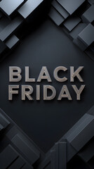 Minimalist black friday glowing typography banner