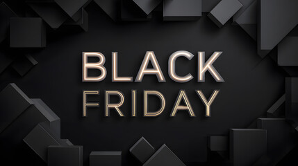 Minimalist black friday glowing typography banner