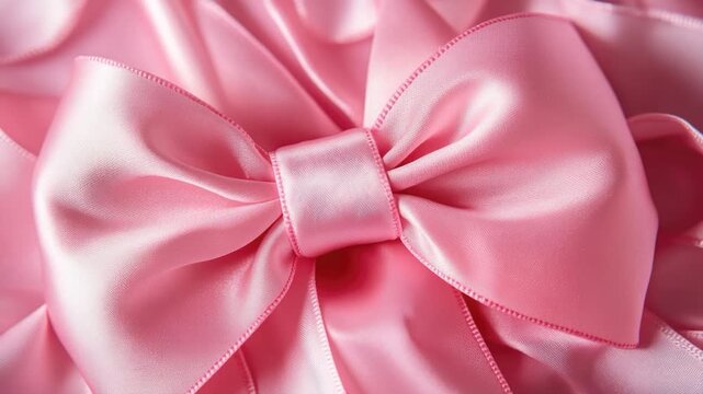 A close-up of a pink bow attached to a pink dress, perfect for fashion, beauty, or lifestyle uses