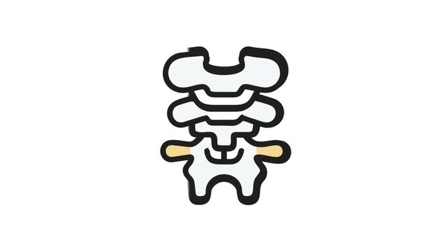Stylized vector illustration of human cervical spine on white backdrop