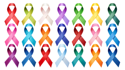 colorful ribbons on a white background