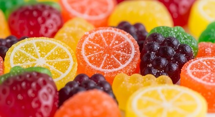 Colorful Fruit Gummy Candies - Sweet and Delicious Confections.