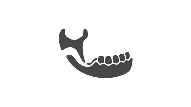 Minimalist jawbone illustration against a white background for dentistry