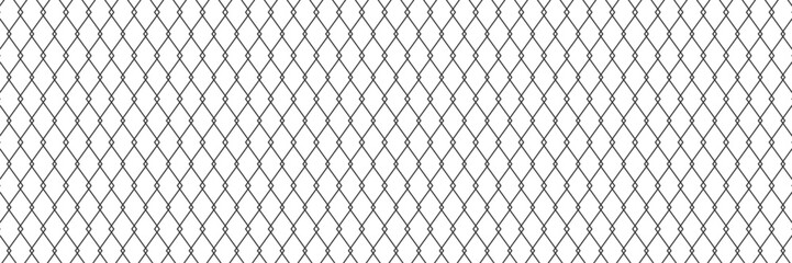 Naklejka premium Steel wire chain link fence seamless pattern. Metal lattice with rhombus, diamond shape silhouette