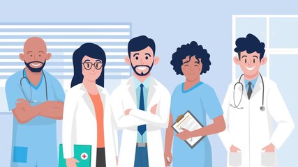 Doctors and nurses discussing patient medical report in hospital office, healthcare teamwork and diagnosis concept - Powered by Adobe