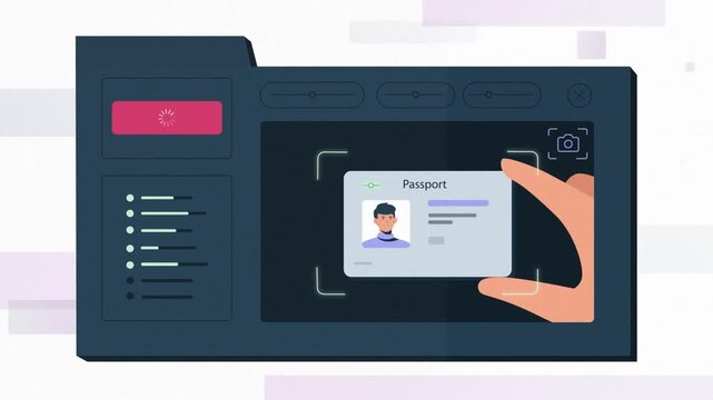 Animated man attending online video meeting, digital screen interface showing communication concept