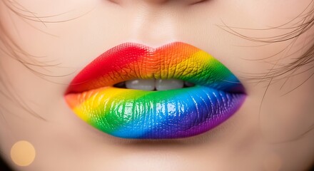 Rainbow Lips - A Vibrant Expression of Pride and Beauty.