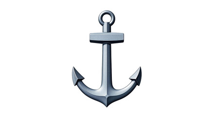 Isolated steel anchor for boat, nautical theme, symbol for stability and hope, maritime icon