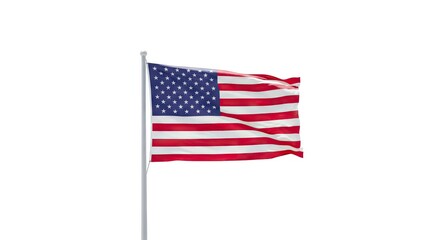 Fototapeta premium Grunge Brush Stroke American Flag on White Background