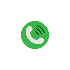 Green Phone Icon Simple Symbol of Communication and Incoming Calls for Digital Interfaces