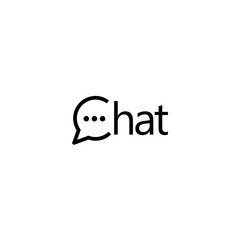Chat Bubble Logo Concept Minimalist Design for Modern Communication and Messaging Applications