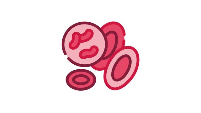 Blood cells red graphic icon over white background