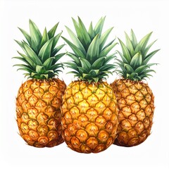 Obraz premium Pineapple Illustration Isolated on White