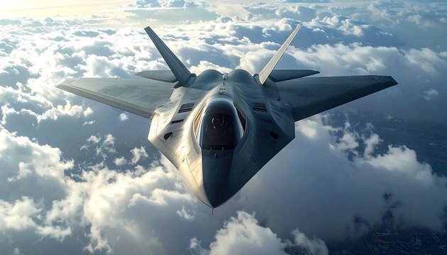 Advanced aerial aircraft in a high altitude atmospheric scene