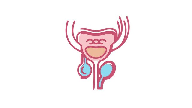Stylized illustration of the male reproductive system components