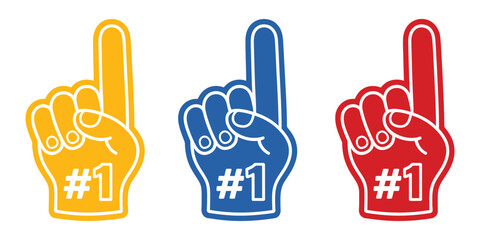 Fototapeta premium Foam Finger Number One Vector Illustration