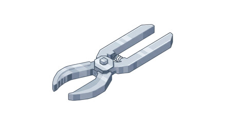 Isometric view of metal cutting pliers