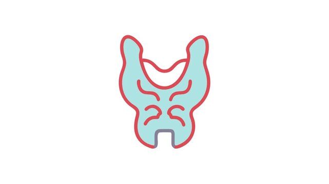 Flat vector illustration of thyroid gland for medical use