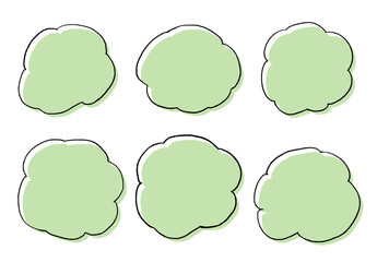 シンプルな手描きの吹き出しセット