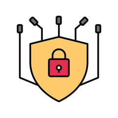 Security System icon with white background vector stock illustration