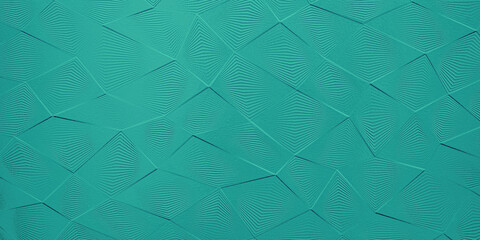Abstract triangular turquoise mosaic tile wallpaper texture with geometric fluted triangles...