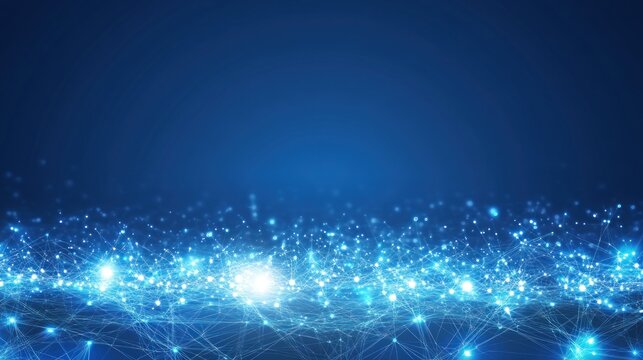 Abstract technology background with glowing plexus lines and dots connections