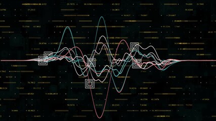 colourful moving graph with binary code hi-tech design share market and business analysis background   - Powered by Adobe