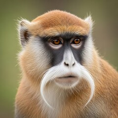 Patas Monkey Portrait - A Close-Up of a Unique Primate.