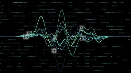 colourful moving graph with binary code hi-tech design share market and business analysis background   - Powered by Adobe