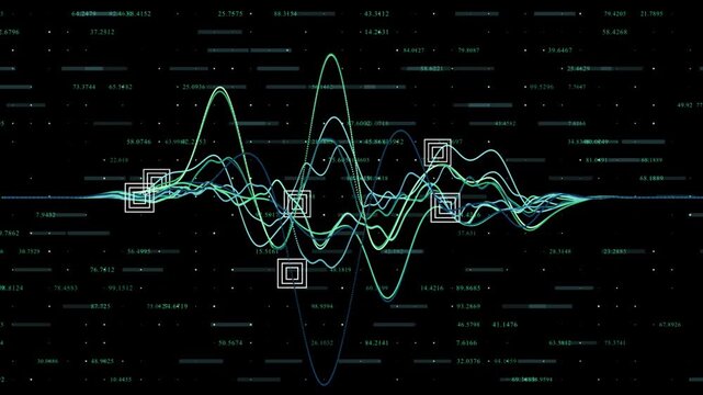 colourful moving graph with binary code hi-tech design share market and business analysis background   - Powered by Adobe