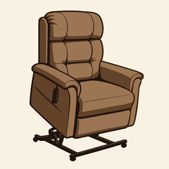 Brown Recliner Chair With Swivel Base For Home Comfort, Relaxation, And Cozy Living Room Accent