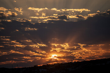Lever du jour à Windhoek en Namibie
