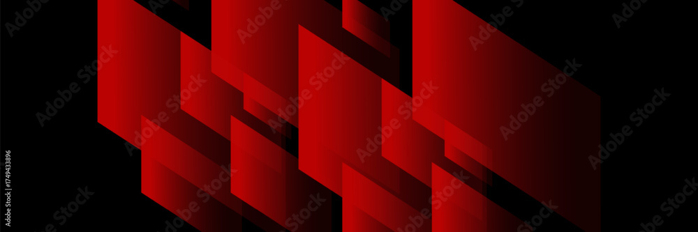 Canvas Prints red background with abstract square shapes, dynamic and sporty banner concept.