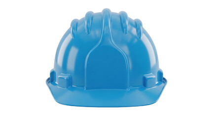 Isolated construction hard hat safety helmet for industrial construction work, blue color