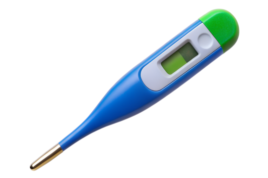 Digital thermometer isolated on transparent background to measure body temperature