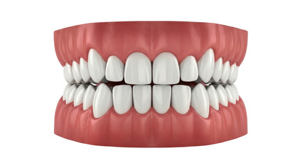 Isolated human jaw with teeth and gums, dental concept for healthcare and dentistry needs