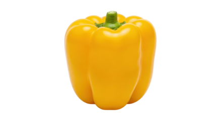 Isolated ripe yellow bell pepper, a fresh and nutritious vegetable, ready for cooking