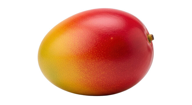 Isolated Alphonso mango, ripe fruit with smooth red and yellow skin, tropical freshness - Powered by Adobe