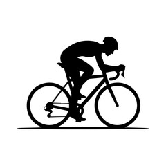 Illustration of a cyclist isolated on white background. Design element for emblem, sign, poster, badge. Vector illustration