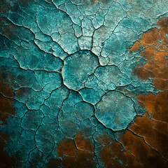 Abstract of Enamel Paint Cracking Pooling on Polished Copper Sheet