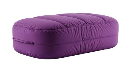 Obraz premium Isolated purple mattress topper cushion, quilted comfortable pillow, sleep and home accessory