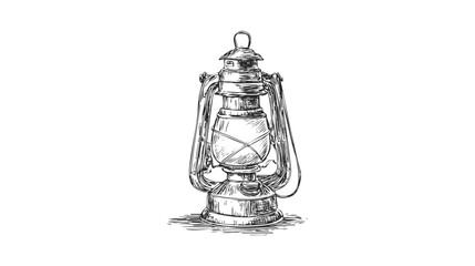 A vintage art hand drawn pencil sketch oil lanterns in different with intricate details and a classic design