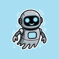 Minimal robot halloween ghost, ghost robot