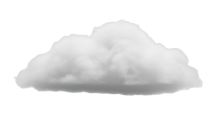 Isolated cloud, a fluffy, billowing, airy mass floating effortlessly in the atmosphere
