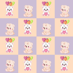  seamless pattern with baby bears