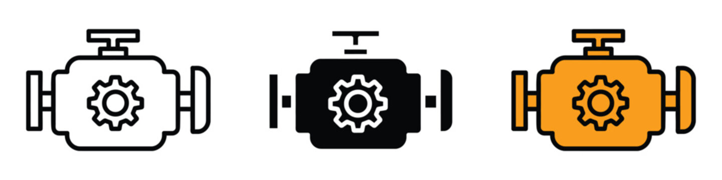 Car engine block icon vector. automotive, engineering and mechanical  symbol. vector illustration.