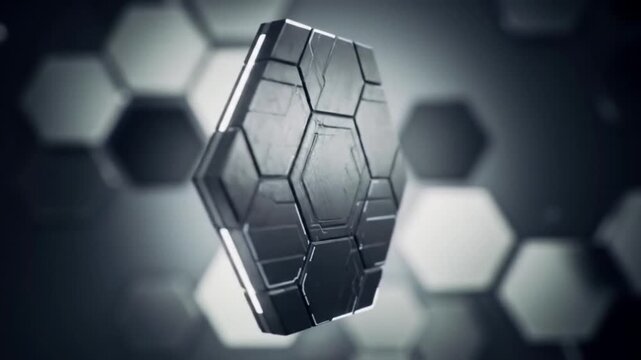 Rotating Metallic Hex Grid &ndash; Futuristic Tech Motion Background